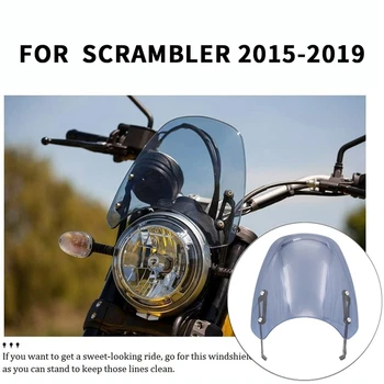 Motociklu, Touring Priekšējo Flyscreen Priekšējā Vējstikla Vairogs Ekrāna Ducati Scrambler-2019 (Gaismas, Dūmi)