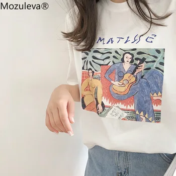 Mozuleva Stila Gitar Drukāt Sieviešu T-krekls ar Īsām Piedurknēm Mīksti Kokvilnas 2020. Gadam Sieviešu Basic Topi Krekls Pavasara Vasaras Dāmas Tees