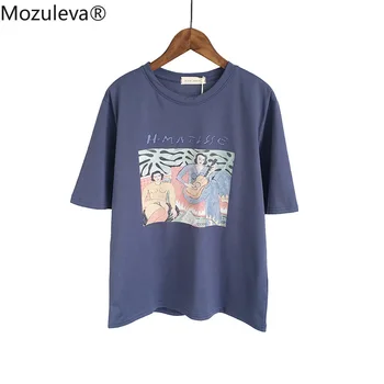 Mozuleva Stila Gitar Drukāt Sieviešu T-krekls ar Īsām Piedurknēm Mīksti Kokvilnas 2020. Gadam Sieviešu Basic Topi Krekls Pavasara Vasaras Dāmas Tees