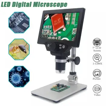 MUSTOOL 12 mp izšķirtspēja G1200 1-1200X Elektronisko Digitālo Mikroskopu, 7 Collu LCD Displejs ar Mīkstlodi Nepārtrauktu Amplifikācijas Lupa Rīks