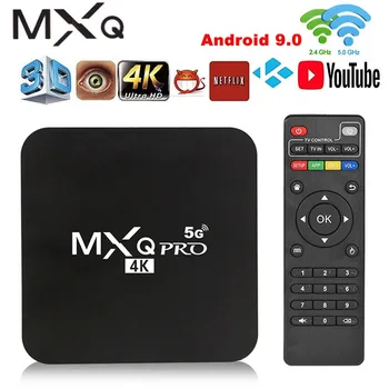 MXQ Pro 4K 2.4 G/5GHZ Wifi Android 9.0 Četrkodolu Smart TV Kastē Media Player 1G+8G Wifi Android 9.0 Četrkodolu Smart TV Kastē Media Pl