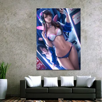 Mājas Dekori Moduļu Audekls Attēlu 1 Gabals Sexy D. Va Overwatch Spēle Gleznu Plakātu Sienas Mājas Kanvas Glezna Vairumtirdzniecība