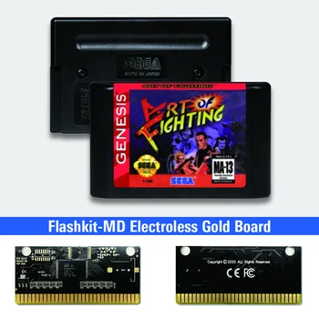 Mākslas Cīņas - ASV Etiķetes Flashkit MD Electroless Zelta PCB Karti Sega Genesis Megadrive Video Spēļu Konsole