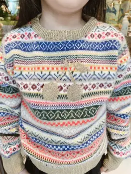 Mātes-bērnu džemperis bērniem topi rudens ziemas modes augsts quailty Ķiršu zelta stiepli bieza žakarda džemperis zēniem un meitenēm apģērbi