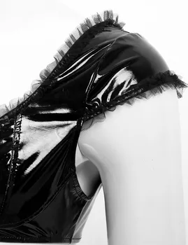 Māšele Gay Mens Lakādas Apakšveļas Komplekts Sleepwear Īsām Piedurknēm Mežģīņu Acu Krūšturis Top ar Sexy Apakšbiksītes Eksotisko Komplekti Apakšveļa