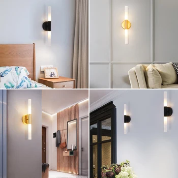 Mūsdienu metāla caurule, caurules augšu, uz leju, LED sienu lampas Guļamistabas foajē ateja dzīvojamā istaba tualete vannas istabas sienas apgaismojuma lampa