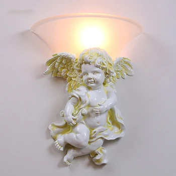 Mūsdienu Ziemeļvalstu Minimālisma Sienas Lampas Creative Art Deco Led Angel Gaismas, Dzīvojamās Istabas, Guļamistabas Gultas Lampa Eju Iekštelpu Light E27