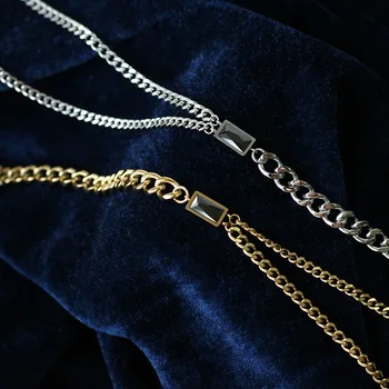 Mūžīgas Brīnums, Titāna Rhinestone Chained Sānslīdi Kaklasaite Kaklarota Sievietēm Nerūsējošā Tērauda Rotaslietas Moderns Veikls Boho Top Ins Puse 6644