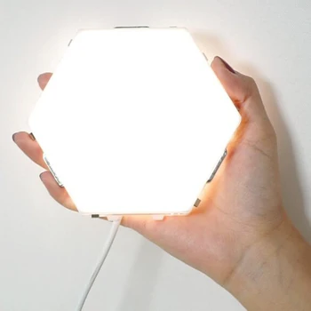 Nakts Gaismas Pieskāriens Sienas Lampas Radošo Šūnveida Moduļu Montāžas Sešstūra Quantum Lampas LED Magnētisko Guļamistaba Dekorēšana Lampu Komplekts