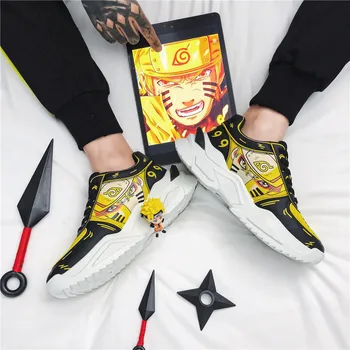 Naruto Anime Cosplay Hip Hop Kurpes Vīriešiem Vulkanizētas Kurpes Modes Clunky, Čības Vīriešu Ikdienas Apavi Pastaigas Sasuke Dropshipping