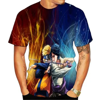 Naruto Hip Hop T Vīrieši/sievietes Sasuke Smieklīgi Karikatūra 3d T-krekls Modes Streetwear T Krekls Japāņu Anime, Top Lakrosa Vīriešu