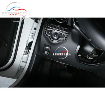 Nekustamā Oglekļa Šķiedras Auto Interjera Centrā Lpp Shift Pogu Rāmja Apdare Priekš Mercedes-Benz C E GLC Klases W205 W213 X253 16-20