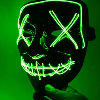 Neona Maska LED indikators iedegas, Puse Maskas Tīrīšanas Vēlēšanu Gads Liels Smieklīgi Masku Festivāls Cosplay Tērpu Piegādes, kas Spīd Tumsā