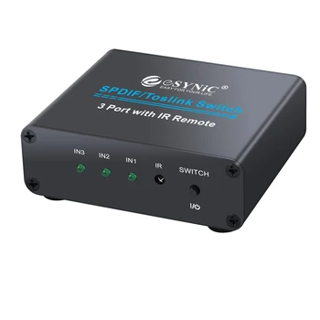 Neoteck SPDIF TOSLINK Digitālā Optiskā Audio 3x1 Slēdzi, atbalsta LPCM2.0/DTS/AC3 ar tālvadības pulti Audio Switcher