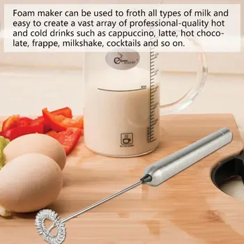 Nerūsējošā Tērauda Piena Putotāju Elektriskie Rokas Blenderis Mikseris Piena Foamer Maker Kafijas Latte Cappucci