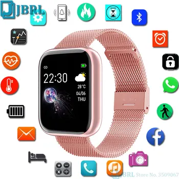 Nerūsējošā Tērauda Smart Watch Sievietes Vīrieši Smartwatch Android, IOS Elektronika Smart Pulkstenis Fitnesa Tracker Laukumā Smart Dial-skatīties