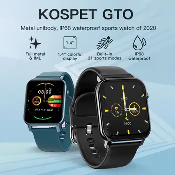 NEW Smart Skatīties Vīrieši Sievietes Sirds ritma Monitors IP68 Ūdensnecaurlaidīga Smart Pulksteņi Fitnesa Tracker Smartwatch 2020. gadam KOSPET GTO