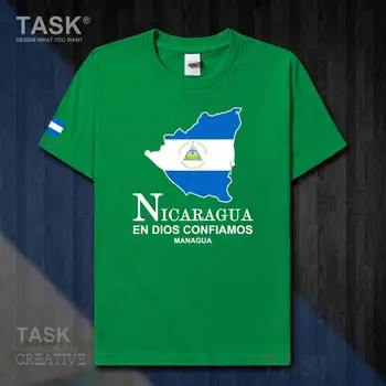 Nikaragvas nacionālā komanda Managva vīriešu t krekls jaunu Īsām piedurknēm T-krekls vīriešu ikdienas sporta topi kokvilnas t-krekls valsts karti 50