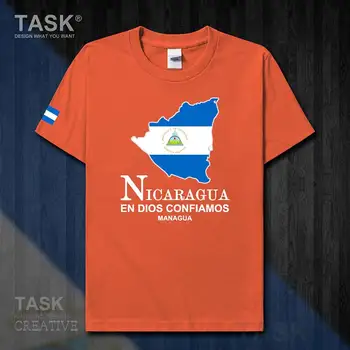 Nikaragvas nacionālā komanda Managva vīriešu t krekls jaunu Īsām piedurknēm T-krekls vīriešu ikdienas sporta topi kokvilnas t-krekls valsts karti 50
