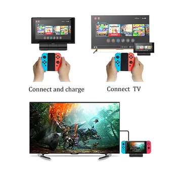 Nintendo Ieslēdziet TV Dock Saderīgs ar Slēdzi Mini Portatīvo Salokāms Lādētāja Adapteris TV 1080P HDMI un USB 3.0 Spēlēt Stāvēt Charg