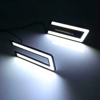 NLpearl 1pair Auto Stils COB LED dienas gaitas lukturi Dienas Gaismas lukturi Auto DC 12V Spilgti LED dienas gaitas lukturi Ārējo apgaismojumu, lai Automašīnas Braukšanas Miglas Lukturi