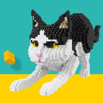 NOLIKTAVĀ 16036 Mini Kaķis Dzīvnieku Modelis Diamond Bloki Karikatūra Ēkas DIY Izglītības rotaļlietas Ziemassvētku Dāvanu Dzimšanas dienā