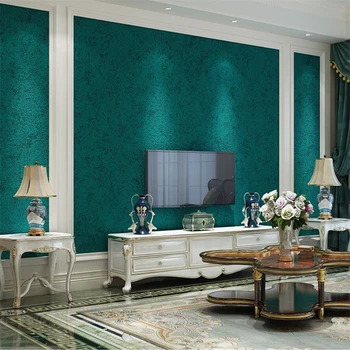 Nordic style pāvs zils zaļš fons līdzenuma Dienvidaustrumu Āzijas guļamistaba restorāns dzīvojamā istaba viesnīcā, tapetes apģērbu veikals