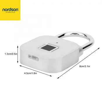 Nordson Sākotnējā Smart pirkstu Nospiedumu Slēdzenes, Keyless Usb Lādējamu Durvis/Bagāžas/Lieta/Soma Anti-theft Drošības BiometricPadlock