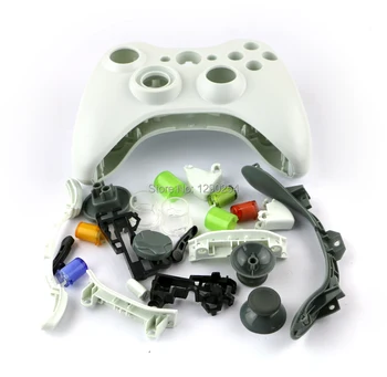 OCGAME Par Xbox360 vadu Kontrolieris Korpusa Apvalks Krusta Pogu Visa Korpusa Vāka Case for Xbox 360 Kursorsviru Balta/Melna