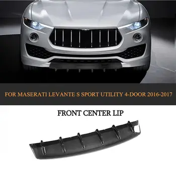Oglekļa Šķiedras Auto Sacīkšu Bufera Priekšējo Lūpu, lai Maserati Levante 4-Durvju 2016-2017 Black FRP