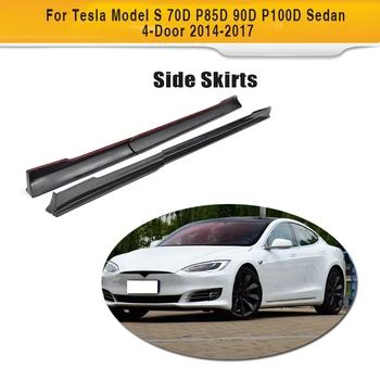 Oglekļa Šķiedras Auto Sānu Svārki Bufera Lūpu Priekšauti, lai Tesla Model S Sedans 4 Durvis. gada līdz 2017.