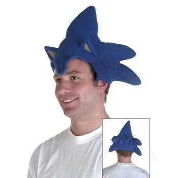 OHMETOY 2GAB Sonic Cosplay Plīša Cepurīte Ezis Vilnas Cepure Ēnu Cilvēkam Zēns Pieaugušajiem, Pusaudžiem, Zils Anime Tērpus, Brinquedos