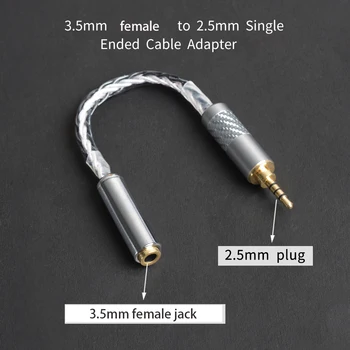 OKCSC 3.5 mm Sieviešu Stereo Plug 2,5 mm Līdzsvaru Vīriešu Jack OFC Audio Kabeļa Adapteris Zelta Pārklājumu par Auto Mp3 Audio Austiņu Ierīci