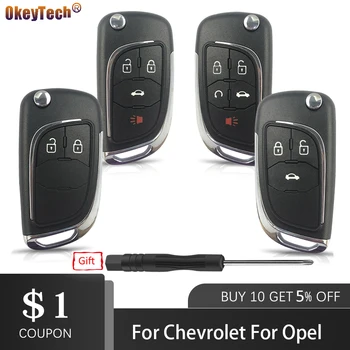 OkeyTech Auto Taustiņu, Lai Opel Vauxhall Insignia Astra Par Chevrolet Lova Aveo Cruze Par Buick Modificētu Flip Locīšanas Tālvadības Auto Atslēgu