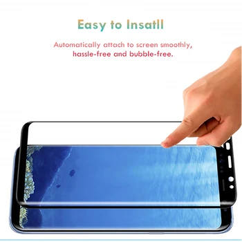 OMEVE Pilna Līme Screen Protector for Samsung S8 Plus 3D Izliektas Pilna Līmi Rūdīts Stikls Filmas S9 Plus Piezīme 8 9 S10 Plus