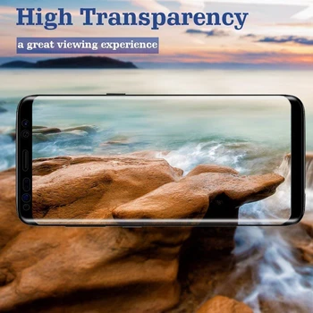 OMEVE Pilna Līme Screen Protector for Samsung S8 Plus 3D Izliektas Pilna Līmi Rūdīts Stikls Filmas S9 Plus Piezīme 8 9 S10 Plus