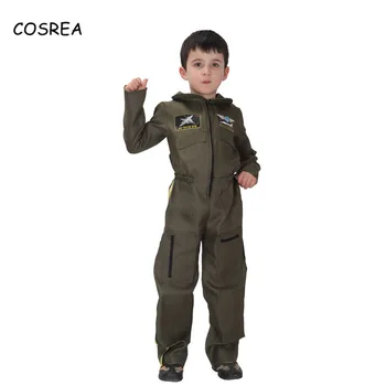 Onesie Bērniem Izmēģinājuma Vienotu Tērps Zēns Skafandrs Kostīmu Spēku Policists Astronauts Ķermeņa Uzvalks Cosplay Bērnu viengabala Uzvalki
