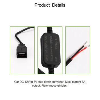 Onever 15W USB Sprieguma Adapters Pārveidotājs 12V uz 5V 3A 15W USB DC-DC Buks Pārveidotājs Solis uz Leju Modulis Auto Piederumi