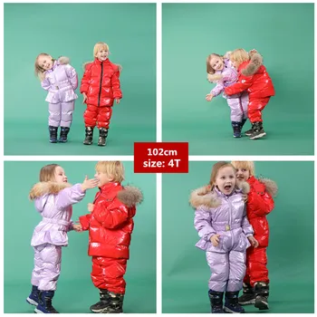 Orangemom ziemas Jumpsuit dabīgās kažokādas jakas , ziemas romper žaketes meiteņu drēbes . 90% zosu dūnas krievu ziemas mēteļi meitenēm