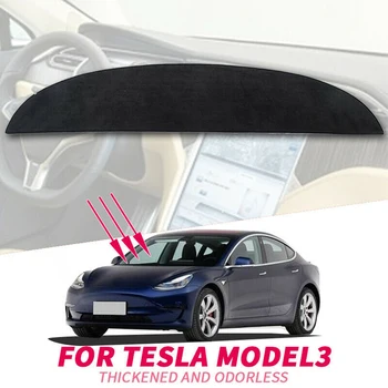Paklāju Domuzīme mat Tesla Model 3 2017-2019 Auto Paneļa Samta Vāku Melnā blokiem putekļu samazina troksni, auto piederumi