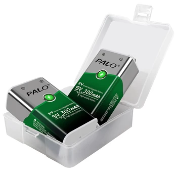 PALO 5gab 9V Uzlādējamās NiMH Baterijas 6F22 9 volt Batteria+9V Baterija, USB Ātru Lādētāju 9V, litija Li-ion nimh akumulators