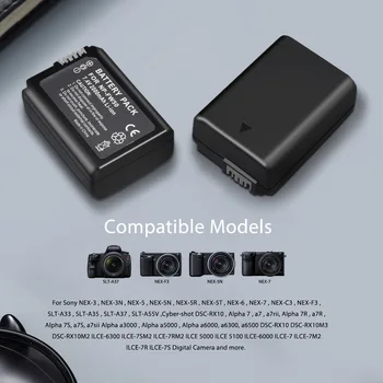 PALO 7.4 V npfw50 np fw50 kameras akumulators 2000mah+LCD USB np-fw50 akumulatora lādētājs Sony alfa a6000 a7 a5000 a6300 7 R ii kameras