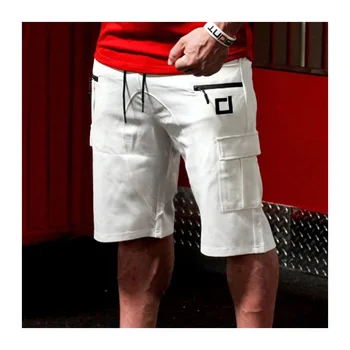 Pantalones cortos hombre kravas īss homme kokvilnas vīriešu Multi-kabatas baltas bikses, bermudu salas kravas gadījuma ceļa garums vingrošanas zāles šorti