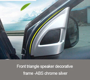 Par Citroen c5 Aircross ABS chrome silver oglekļa šķiedras Priekšējo trīsstūris skaļrunis dekoratīvu rāmīti 2gab