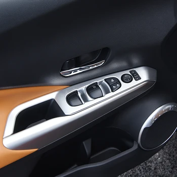 Par LHD Nissan Kicks 2016 2017 2018 Durvju Logu Maiņa Lifta Pogu Vāciņš Melns auto-stils Interjera dekorēšana piederumu