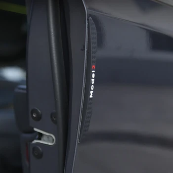 Par Tesla Model 3 Auto Sānu Durvju Malas Sloksnes Nulles Aizsargs Aizsargs Uzlīme 4GAB auto Piederumi anti-sadursmes sloksnes Modeli, Trīs