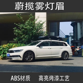 Par Volkswagen Passat B8 Variants Arteon 2016-2019 ABS Melna Ārpuse Lukturu Uzacu Segtu Apdares Priekšējais Gaismas Lukturis Rāmji 2gab