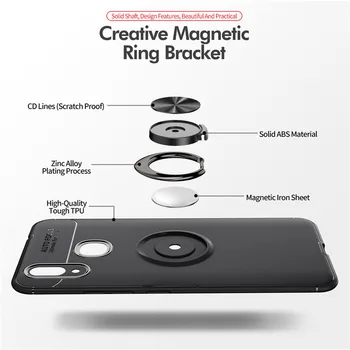 Par Xiaomi MI MAX 3 Lietā Par MAX 3 Pro Modes biznesu Ar pirkstu gredzenu Magnētisms Turētājs Tālruņa Aizmugurējo Vāciņu Xiaomi Max3 Coque