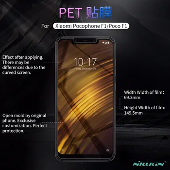 Par Xiaomi PocoPhone F1 Ekrāna Aizsargs NILLKIN Kristāla Dzidrs/Matēts Mīksto PET Aizsardzības Plēves