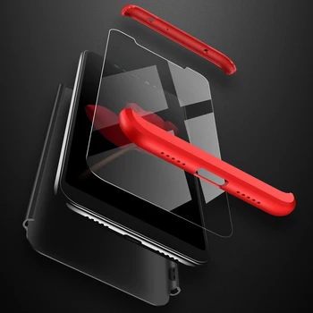 Par Xiaomi Redmi 6. Piezīme Pro Gadījumā, 360 Grādu Aizsargāta Pilna Ķermeņa Phone Gadījumā Redmi 6. Piezīme Pro Triecienizturīgs Vāks ar Stiklu Plēves